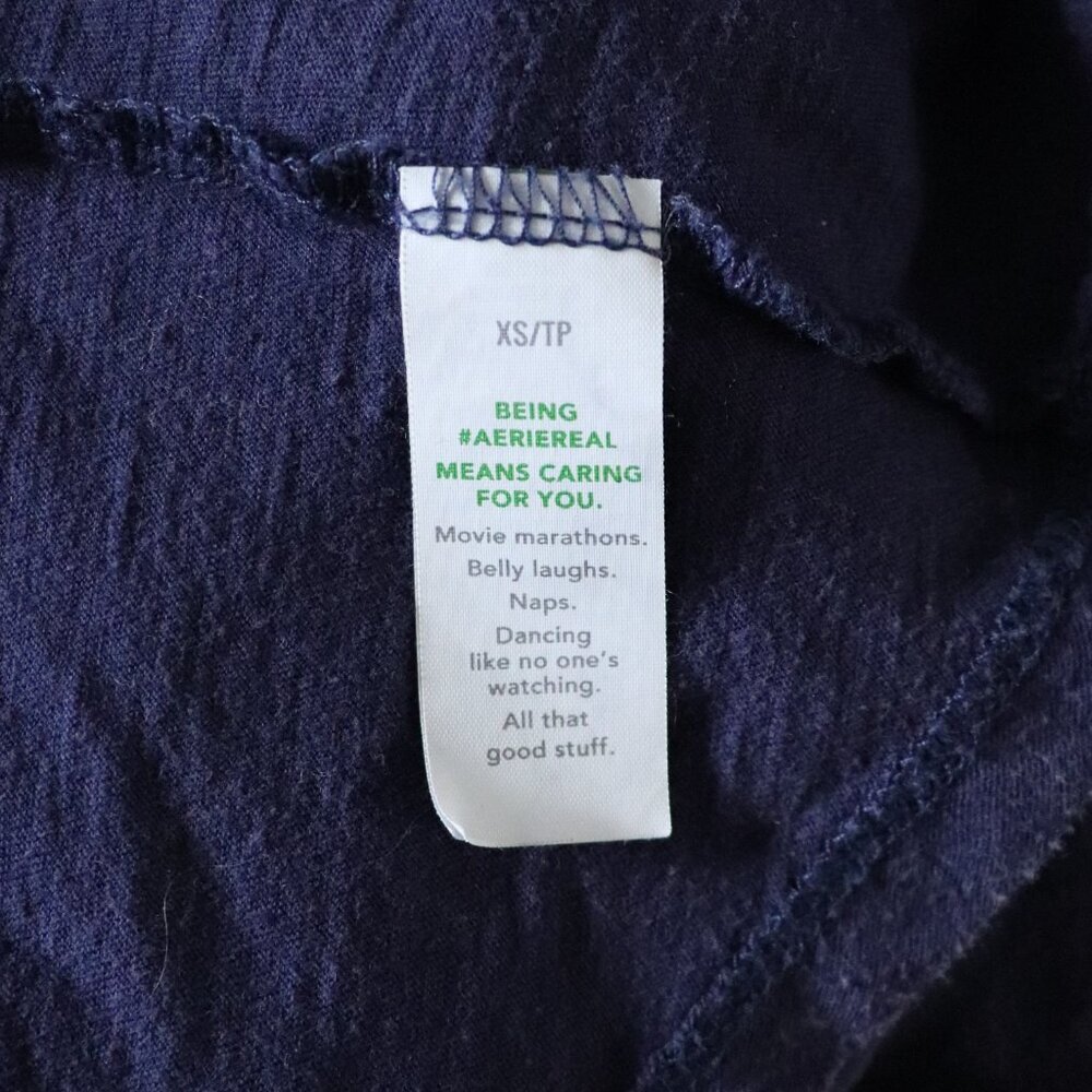 Aerie Women's Blue XS Slouchy‎ Oversized Lightweight Cotton Relaxed T-Shirt Top - Picture 10 of 12
